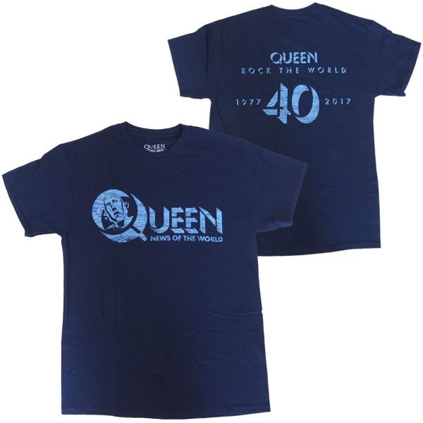 QUEEN・クイーン・NEWS OF THE WORLD 40TH LOGO ・Tシャツ・ロックTシ...