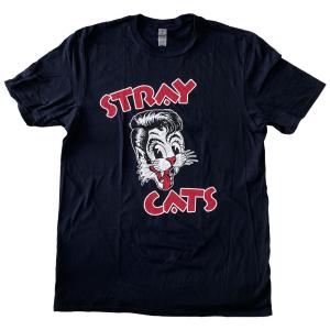 STRAY CATS・ストレイキャッツ・CAT HEAD LOGO・Tシャツ・オフィシャルロックTシャツ｜dragtrain