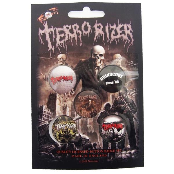 TERRORIZER・テロライザー・CAUSTIC ATTACK・ BADGE SET・缶バッジセッ...