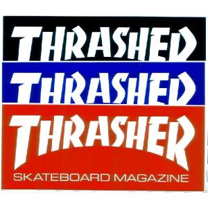 THRASHER   スラッシャー MAGAZINE LOGO STICKER ミディアム スラッシャー ステッカー｜dragtrain