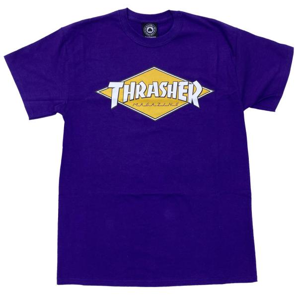 スラッシャー・THRASHER MAGAZINE・DIAMOND LOGO・パープル・Tシャツ ・ミ...