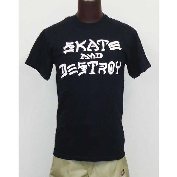 THRASHER   スラッシャー マガジン SKATE AND DESTROY ブラック Tシャツ...
