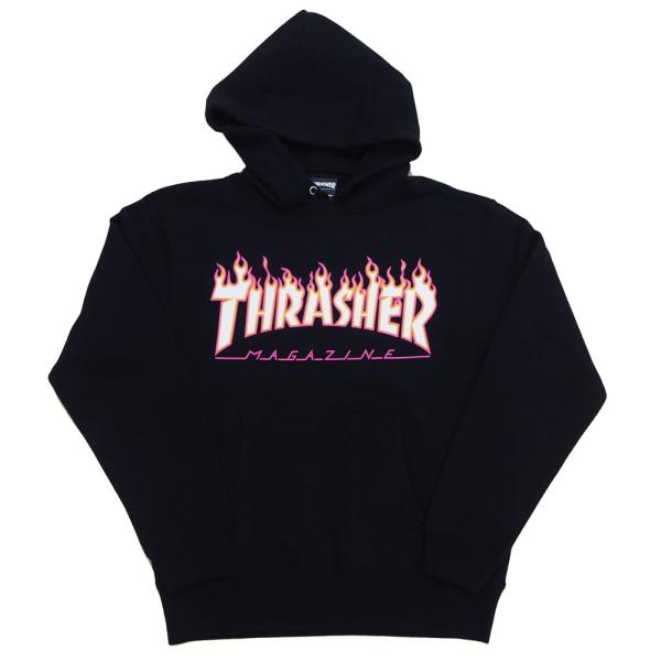 THRASHER・スラッシャー・FLAME LOGO PINK OUTLINE・パーカー・日本企画・...