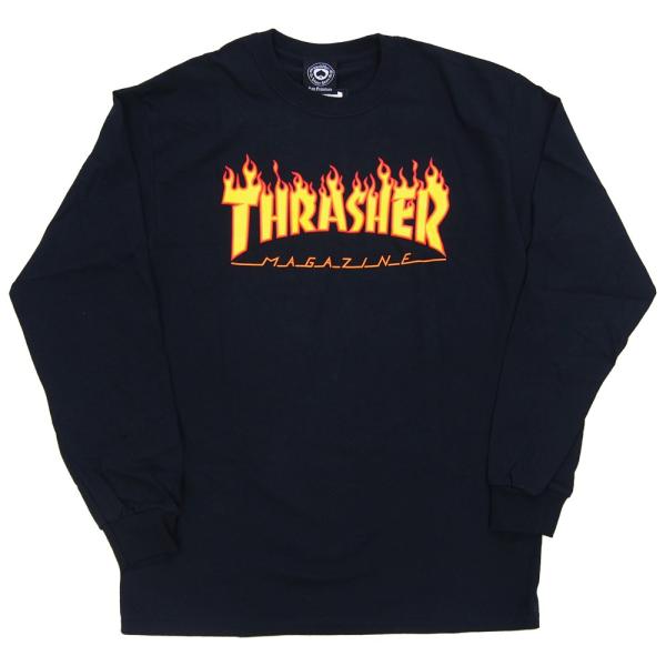 THRASHER・スラッシャー・FLAME 長袖Tシャツ・ロングスリーブ　ステッカープレゼント！