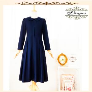 ネイビーフォーマルドレス 　レディース　卒園式　卒業式　入学式　入園式　ママ　ドレス　ミモレ丈 ２０代３０代４０代　ロングワンピース　
