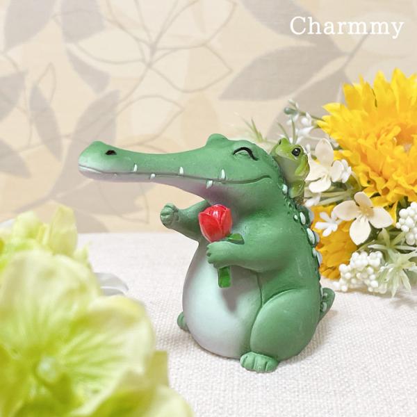 Charmmy(チャーミー) バラを渡そうとするワニ 74475