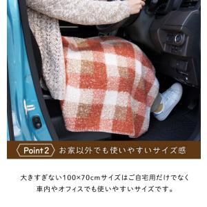 ひざ掛け チェック柄 冬用 暖かい ボタン付き...の詳細画像3