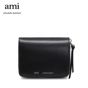 アミ アレクサンドル マテュッシ AMI Alexandre Mattiussi  ロゴプリント コンパクトウォレット【BLACK】 USL001.801  001 BLACK/【2023SS】m-wallet｜drawers