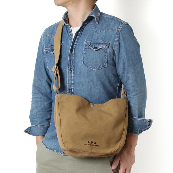 26SSモデル アーペーセー A.P.C. メンズ JOURNAL コットンキャンバス スモールバッ...