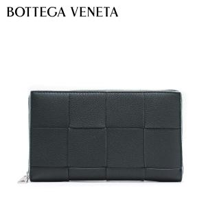 ボッテガ・ヴェネタ BOTTEGA VENETA  イントレチャート ラウンドファスナー長財布【ダークグリーン×ホワイト】 748054 VCP14 3039/【2023-24AW】m-wallet｜drawers