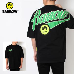 24SSモデル バロウ バロー BARROW  ユニセックス 筆記体ロゴプリント Tシャツ【BLACK】 S4BWUATH042  BLACK/【2024SS】m-tops｜drawers