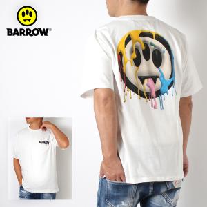 24SSモデル バロウ バロー BARROW  ユニセックス ペイント+モンスタープリント Tシャツ【WHITE】 S4BWUATH090  WHITE/【2024SS】m-tops｜drawers