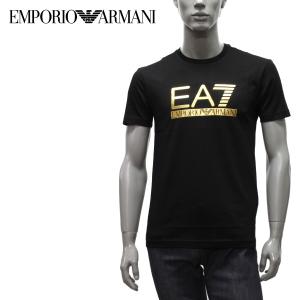エンポリオアルマーニ EMPORIO ARMANI  EA7 ゴールドロゴプリント Tシャツ【ブラック】 3KPT87 PJM9Z 1200/【2021SS】m-tops｜drawers