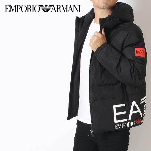 エンポリオアルマーニ EMPORIO ARMANI  EA7 ビッグロゴ 中綿フードジャケット【ブラ...