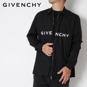 ジバンシィ GIVENCHY  ブランドロゴ ジップアップシャツ BOXY FIT【BLACK】 BM60TL1YC8  001 BLACK/【2023-24AW】m-tops｜drawers