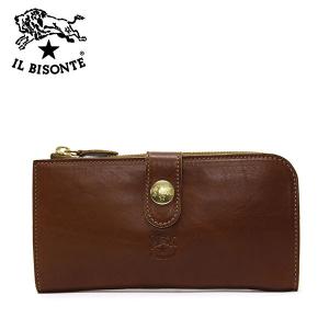 イルビゾンテ IL BISONTE  スナップ+L字ファスナー レザー長財布【BW226 SEPPIA】 SCW011 PO0001 BW226/l-wallet