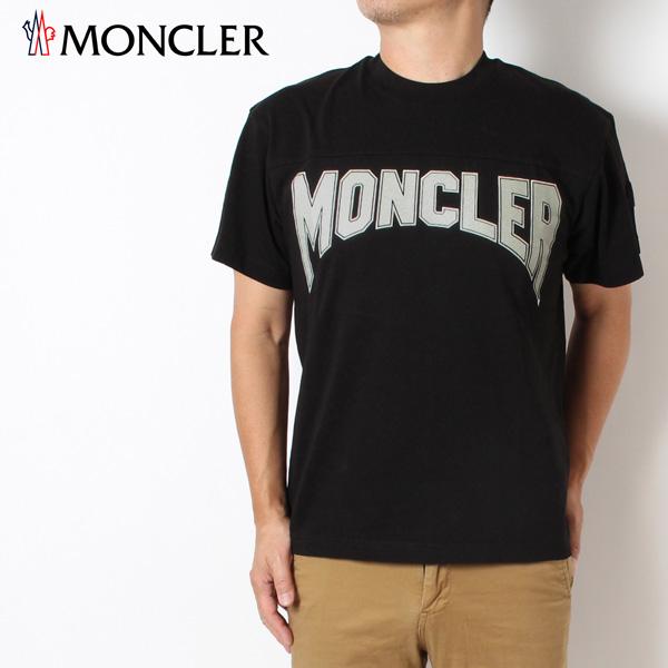 モンクレール MONCLER  カレッジタイプロゴプリント Tシャツ【ブラック】 8C00011 M...