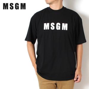 エムエスジーエム MSGM  ロゴプリント オーバーサイズ Tシャツ【ブラック】 3240MM94 227298 99/【2022SS】m-tops