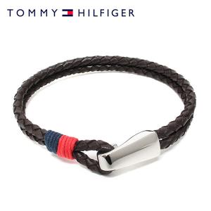 トミー・ヒルフィガー TOMMY HILFIGER  CASUAL レザー ブレスレット メンズ【ブラウン×シルバー】 2700671  /accessory