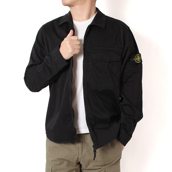 26SSモデル ストーンアイランド STONE ISLAND バッジワッペン付き オールジップシャツ...