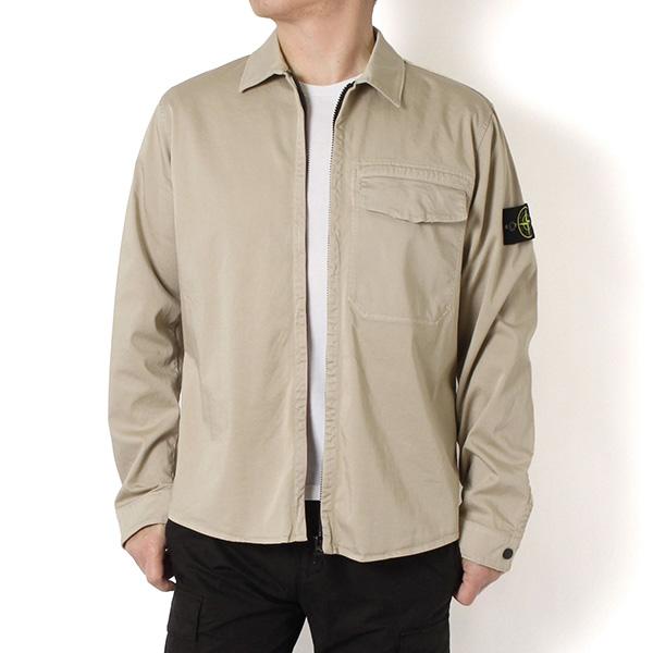 26SSモデル ストーンアイランド STONE ISLAND バッジワッペン付き オールジップシャツ...
