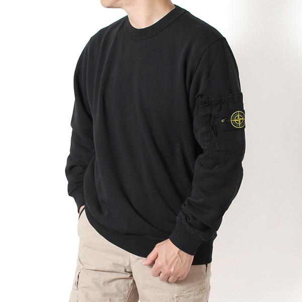 26SSモデル ストーンアイランド STONE ISLAND バッジワッペン付き 袖ポケット スウェ...