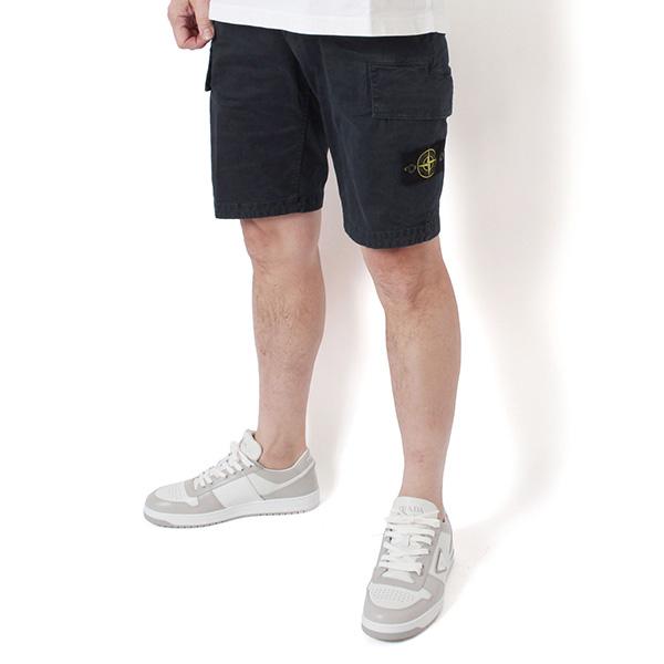 26SSモデル ストーンアイランド STONE ISLAND バッジワッペン付き カーゴショートパン...
