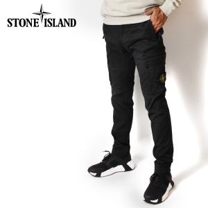 ストーンアイランド STONE ISLAND  バッジワッペン付き ストレッチコットン カーゴパンツ【ブラック】 303L1  A0129/【2023-24AW】m-bottoms｜drawers