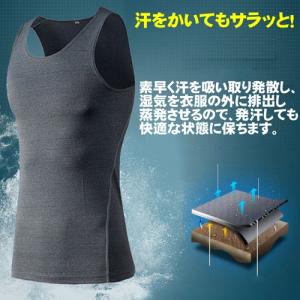 インナーシャツ タンクトップ ノースリーブ コ...の詳細画像5
