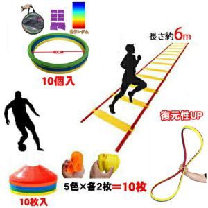 トレーニング ラダー 6m スピードリング 10個  マーカーコーン