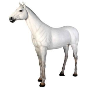 アニマルフィギュア【立ち振る舞う馬】ホワイト（等身大フィギュア）                   　 大型商品のため送料別途かかります。ご注文後に金額お知らせ致します｜dream-f