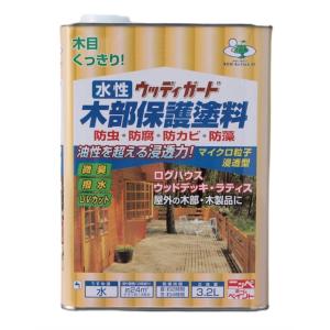 ニッペ　水性　木部保護　ウッディガード　3.2L　チャコールブラック　アウトレット品｜dream-open