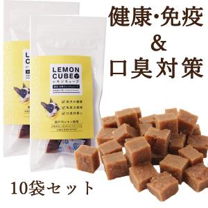 ドッグフード 犬用おやつ 国産 無添加 レモンキューブ  100g x 10袋セット 犬 体臭 口臭 ダイエット 犬用 サプリメント｜dream-realize