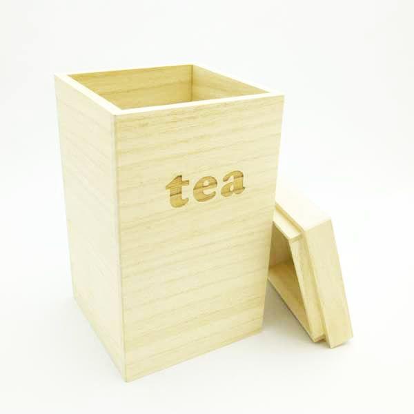 桐で作ったお茶葉ケース 緑茶や紅茶などのお茶の保管箱