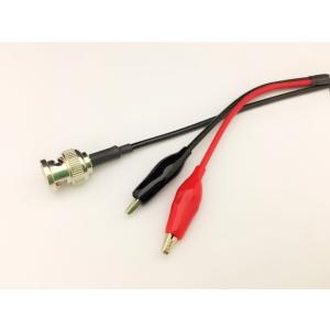 送料無料 75Ω 1.5C-2V  BNCコネクタ⇔みの虫クリップ赤・黒（小）2M　ポスト投函配送