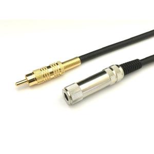 RCAピンプラグ―6.3Φモノラルジャック変換コード0.2ｍ　<63M-R> 6.3Φモノラル→RC...