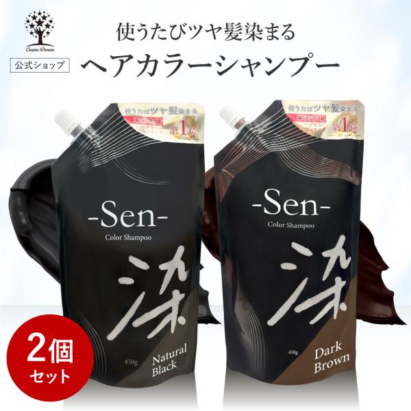 白髪染め シャンプー 450g 2個セット カラーシャンプー 白髪 白髪隠し 白髪ぼかし トリートメ...