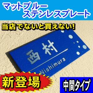 表札　ブルーステン　ステンレス表札　特殊加工で他店では買えません