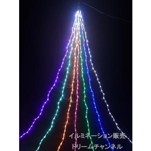 クリスマスライト 装飾 イルミネーション販売のドリームチャンネル ドレープライト マルチカラー ５Ｍ DCH drape 5m multi ドレープ イルミネーション