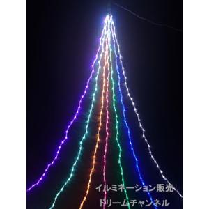 クリスマスライト 装飾 イルミネーション販売のドリームチャンネル ドレープライト マルチカラー ５Ｍ DCH drape 5m multi ドレープ イルミネーション｜dreamchannel