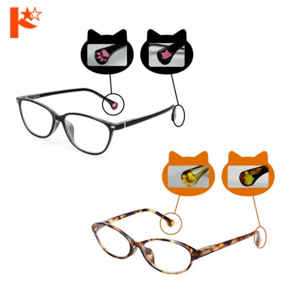 ハックベリー猫メガネ 全2種 老眼鏡 シニアグラス 黒猫 茶トラ