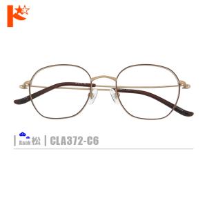 松ネコメガネ【CLA372-C6】（メタルフレーム+薄型レンズ+メガネ拭き+ケース付き）※素材の特性上、顔幅・奥行の調整は出来ません。※レンズ縁はブラウンです。｜dreamcl