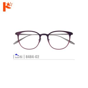 松ネコメガネ【8484-C2】（鼻パッド付セルフレーム+薄型レンズ+メガネ拭き+ケース付き）※素材の特性上、顔幅・奥行の調整は出来ません。｜dreamcl