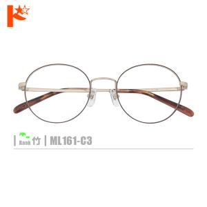竹ネコメガネ【ML161-C3】（メタルフレーム+薄型レンズ+メガネ拭き+ケース付き）※素材の特性上、顔幅の調整はできません。※レンズ縁カラーはブラウングレー｜dreamcl
