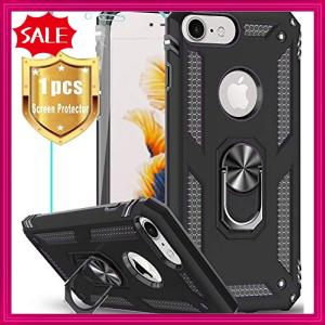 Folmeikat iPhone 8ケース、iPhone 7ケース、iPhone 6s / 6ケーススクリーンプロテクター360金属回転リングキックスタンド