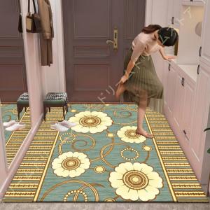 カーペット ラグマット 玄関マット 長方形 大判 ペルシャ 北欧 花模様 室内用 屋内 インテリア ドアマット 洗える 滑り止め 絨毯 床暖房 軽量 薄型 吸水