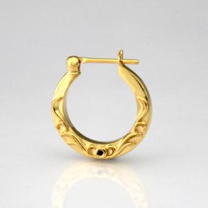 メーカー取り寄せ品 AQUA FORTIS アクアフォルティス 身を守るお守り フープタイプピアス ゴールドコーティング ジルコニアブラック 片耳分 FPP-020YGC/BZ｜dreamers