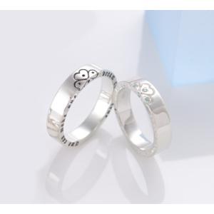 シルバークローバー ペアリングSILVER925 ブルートパーズ付き 刻印無料！