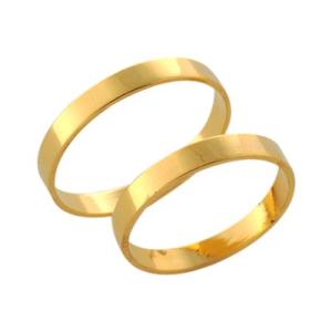刻印無料!　送料無料!ペアネームリング　ゴールドコ-ティング　　BRＡSS・フラット(平打)ペア2個...