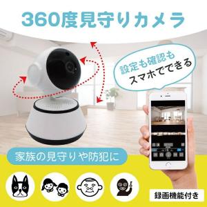 スマホでいつでも見守り 360度追いかけ機能付き ワイヤレス見守りカメラ スピーカー 録画機内蔵 幼稚園 Broadwatch SEC-WTF-360D-A